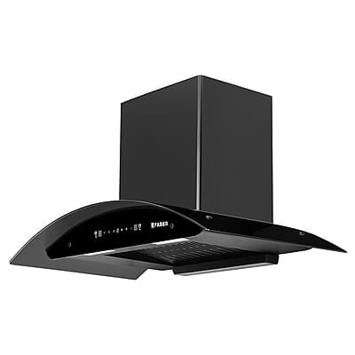 Faber 90cm 1400 m³/hr Autoclean Kitchen Chimney Broad Body Curved Glass Filterless Touch & Gesture Control