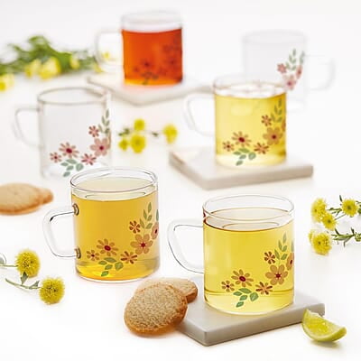 Borosil Vision Ayana Tea n Coffee Classic Mug Set of 6 Pcs 190 ml | Borosillicate Glass, Microwave Safe, Scratch Resistance, Lightweight | for Chai, Green Tea, Milk | Transparent Borosil Vision Ayana Tea n Coffee Classic Mug Set of 6 Pcs 190 ml | Borosillicate Glass, Microwave Safe, Scratch Resistance, Lightweight | for Chai, Green Tea, Milk | Transparent