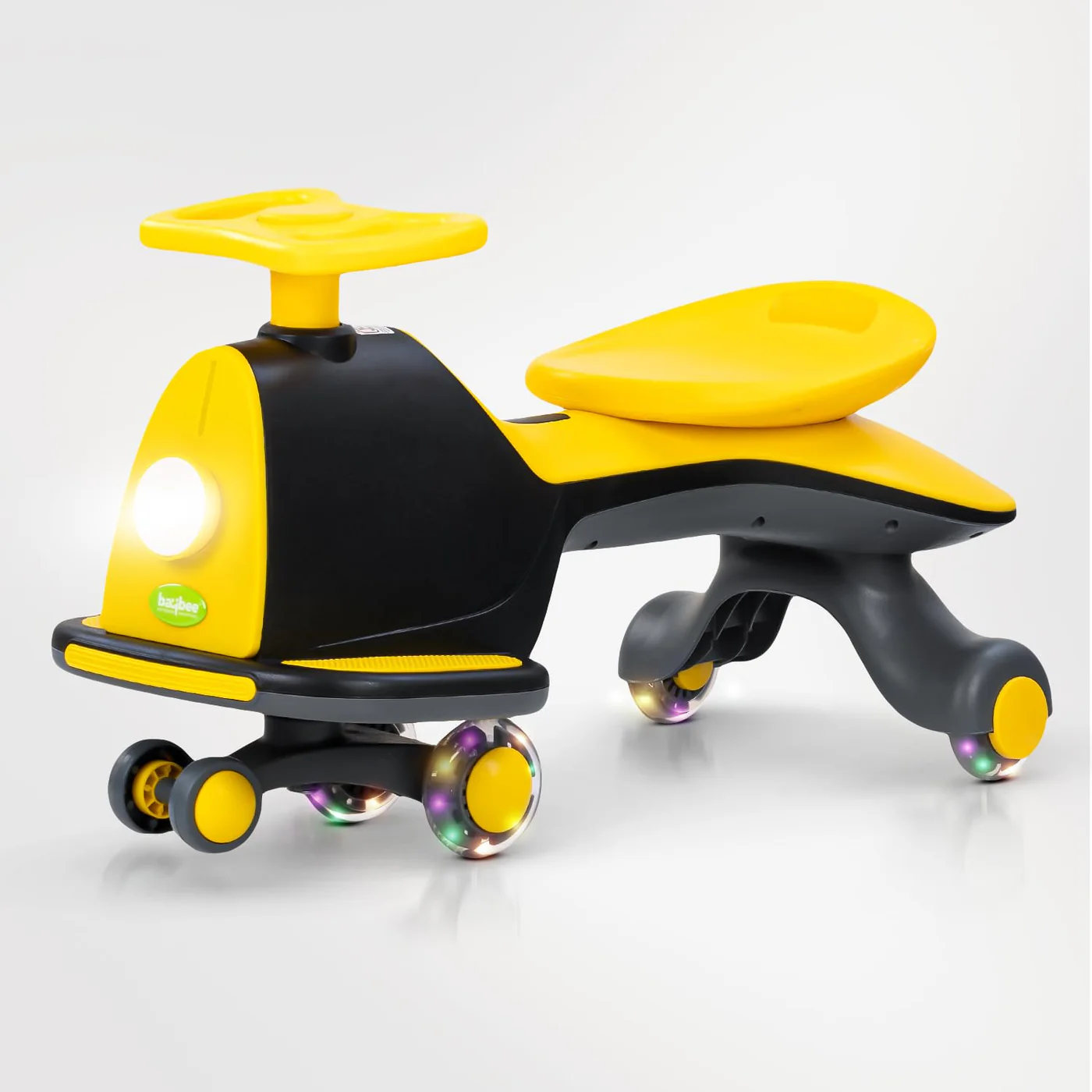 Baybee Nord Kids Magic Swing Car for Kids-Black/Yellow