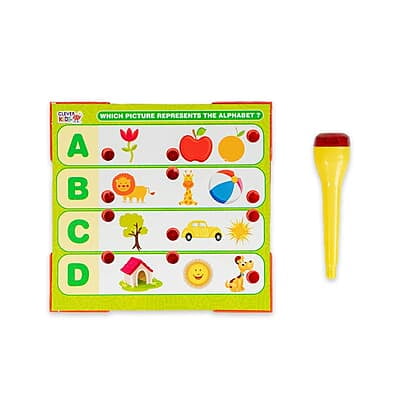 Intellikids Electro Game, 10 Double Sided Printed Cards, If it Lights its Right!! Learn About Alphabet,Numbers,Colors,Shapes,etc