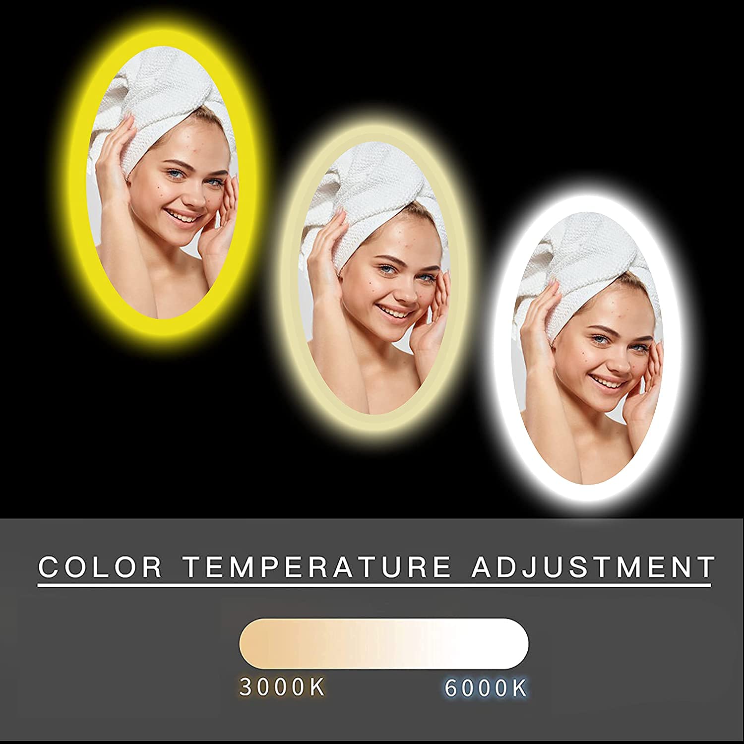 Rectangular LED Touch Sensor Mirror
