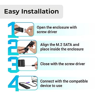 Zebronics CM01 M.2 SATA SSD Enclosure with Aluminum Case