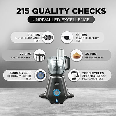 Preethi Zodiac Mg-218 Mixer Grinder for Kitchen, 5 Jars 750 Watt Mixie