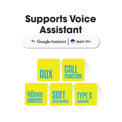 ZEBRONICS Zeb-Bang PRO Bluetooth v5.0 On Ear Headphone, 30H Backup, Foldable Design, Call Function, Voice Assistant Feature, Built-in Rechargeable Battery, Type C Charging, 40mm Driver and AUX.