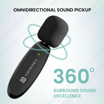 Portronics Dash 7 Omnidirectional Type C Wireless Microphone, Noise Cancellation, Plug & Play, Lapel Wireless Mic for Video Recording, Supports Type C Android, iPhone, Camera(Black) Portronics Dash 7 Omnidirectional Type C Wireless Microphone, Noise Cancellation, Plug & Play, Lapel Wireless Mic for Video Recording, Supports Type C Android, iPhone, Camera(Black)