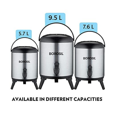Borosil Stainless Steel Hydra Wonder Jug, 7.6 Liter, Silver
