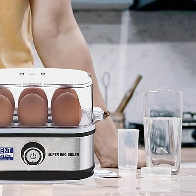 KENT Super Egg Boiler | 3 Boiling Modes | Stainless Steel Body and Heating Plate | 6 Eggs at a Time | Automatic Turn-Off | Silver