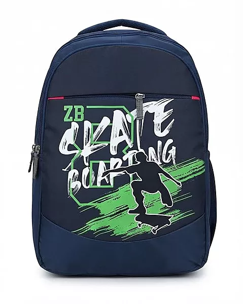 Skateboarding Graphic Navy Blue Backpack