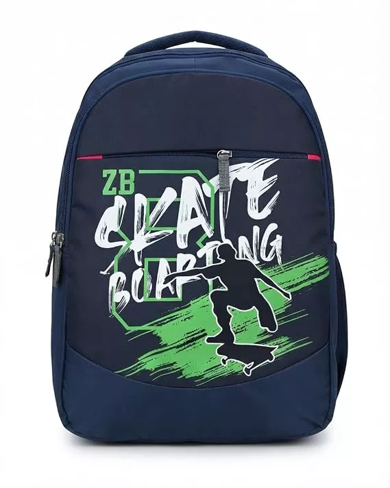 Skateboarding Graphic Navy Blue Backpack