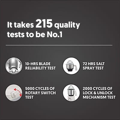 Preethi Chef Pro, MG-128, 750 Watt, 3 Jars, 5 year motor warranty, 2 years product guarantee