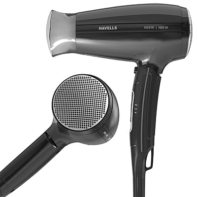 Havells 1600W Unisex Foldable Hair Dryer 2 Heat Settings With Cool Shot (Hot/Warm) Effortless Hair Styling