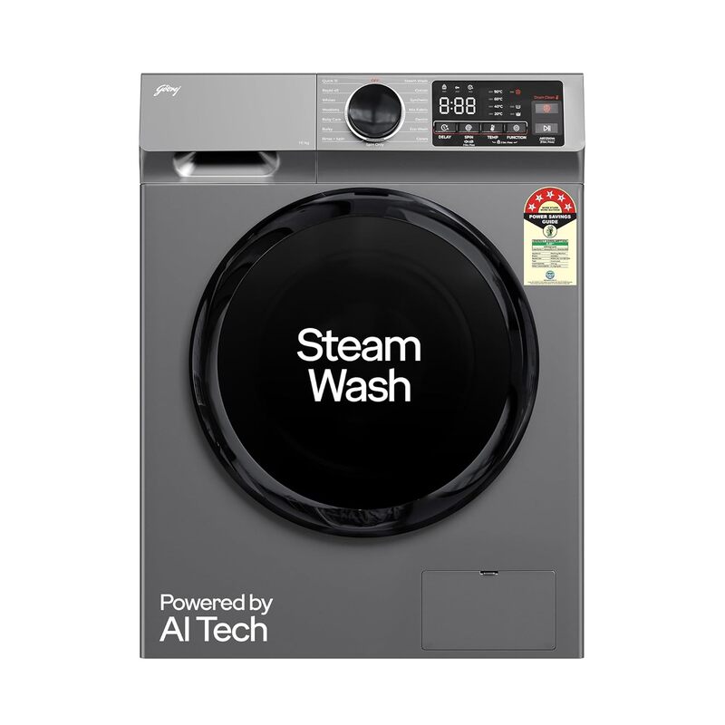 Godrej 10 Kg 5 Star, With AI Tech, Digi Inverter Fully-Automatic Front Load Washing Machine