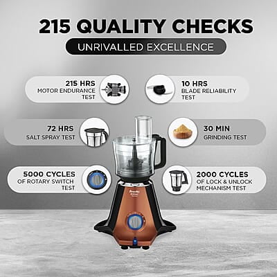 Preethi Zodiac Stardust Mixer Grinder for Kitchen, 5 Jars 750 Watt Mixie