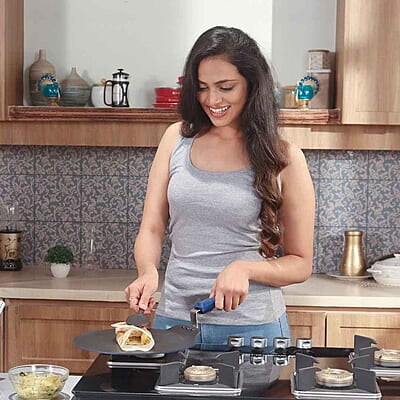 Wonderchef Reva Flat Aluminum Nonstick Dosa Tawa 33cm Non Stick Tawa 4mm