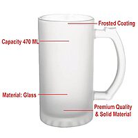 Sublimation Printed Froster Beer Mug With Chal Daaru Peetein Hain   Beer Glass Mug