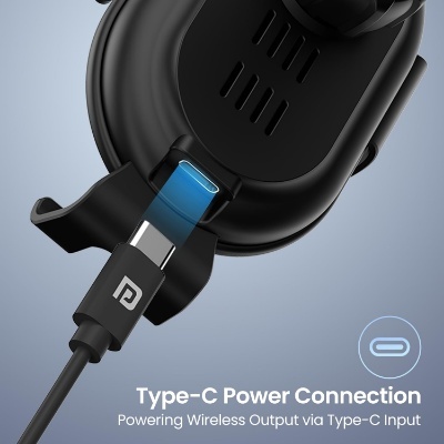 Portronics Charge Clamp 4 Wireless Car Charger with 15 Watts Fast Charging, AC Vent Mount, 360° Rotation, Strong Grip, Free Type-C Cable, Qi Charger for iPhone & Android Smartphones(Black) Portronics Charge Clamp 4 Wireless Car Charger with 15 Watts Fast Charging, AC Vent Mount, 360° Rotation, Strong Grip, Free Type-C Cable, Qi Charger for iPhone & Android Smartphones(Black)