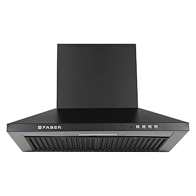 Faber 60 cm 1000 m³/hr Kitchen Chimney (HOOD PLUTO PB BF BK 60, Baffle Filter, Push Button