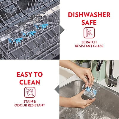 Borosil Vision Twilight Tea n Coffee Classic Mug Set of 6 Pcs 190 ml | Borosillicate Glass, Microwave Safe, Scratch Resistance, Lightweight | for Chai, Green Tea, Milk | Transparent