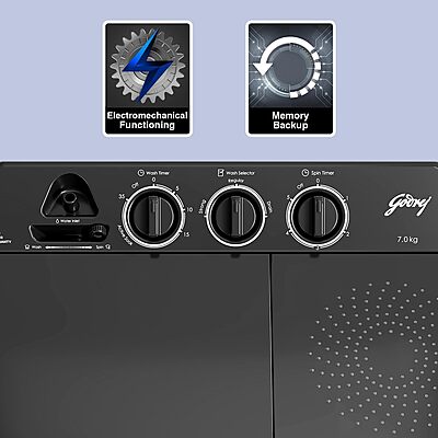 Godrej 7 Kg 5 Star, Active Soak Technology Semi-Automatic Top Load Washing Machine