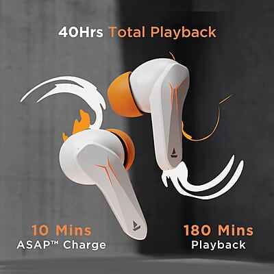 boAt Immortal 121 in Ear TWS Earbuds with Beast Mode(40ms Low Latency) for Gaming, 40H Playtime, Blazing LEDs, Quad Mics ENx Signature Sound, ASAP Charge(10 Mins= 180 Mins)