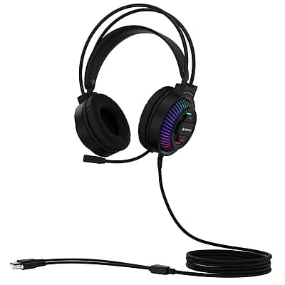 ZEBRONICS Jupiter 3.5mm Premium Gaming Over Ear Headphone with 50mm Neodymium Drivers, Extra Soft Ear Cushion,Suspension Headband, Braided Cable,Volume Controller, Multicolor Lights, Pop Filter