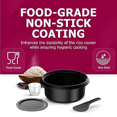 Crompton Harvest Pro Food Grade Non-stick Rice Cooker with 1.8 liter capacity Instant 15 miin cooking additional cooking bowl