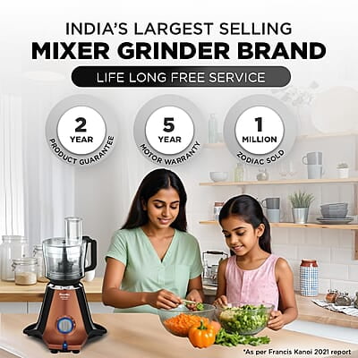 Preethi Zodiac Stardust Mixer Grinder for Kitchen, 5 Jars 750 Watt Mixie