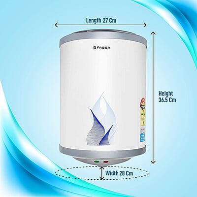 Faber Vulcan 6L Vertical Storage Water Heater 2000W Heating Indicator, 8 Bar Pressure