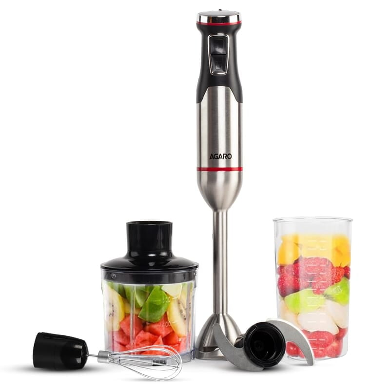 AGARO Royal Hand Blender & Chopper, 1500W Copper Motor, 2 Modes & 20 adjustable Speed, Chopping, Mixing, Puree, Stainless Steel Blades AGARO Royal Hand Blender & Chopper, 1500W Copper Motor, 2 Modes & 20 adjustable Speed, Chopping, Mixing, Puree, Stainless Steel Blades