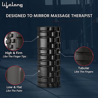 Lifelong Foam Roller for Exercise Gym- Deep Tissue Body Massage Roller for Back Pain, Neck & Knee Pain Relief