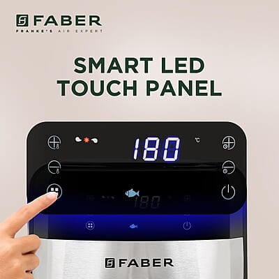 Faber 6.5L Air Fryer Detachable Non Stick Frying Basket 8 Pre Set Functions 1750 Watts