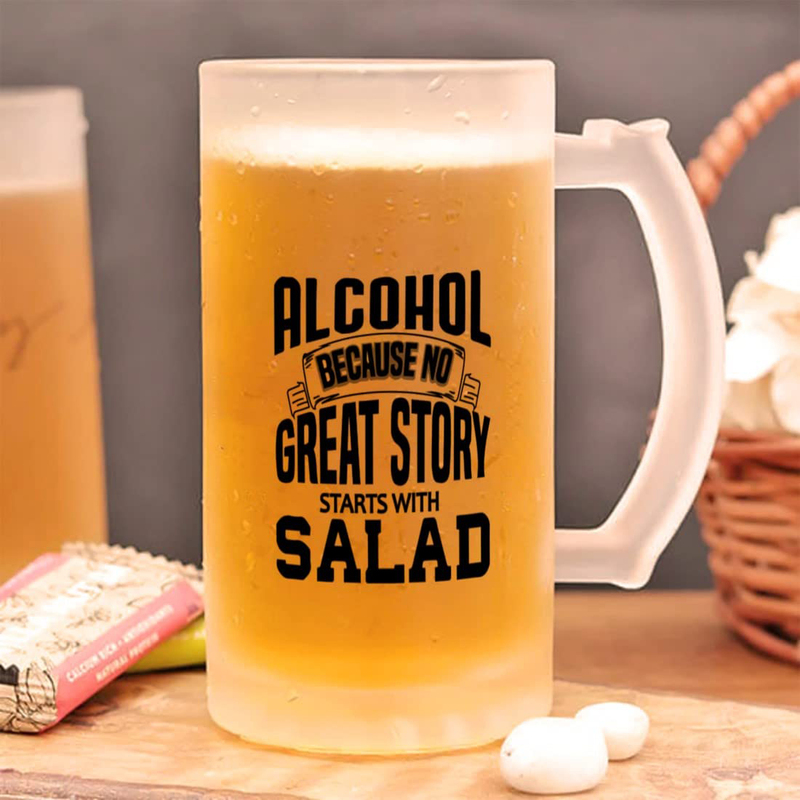 Sublimation Printed Froaster Beer Mug with Handle Alcohol Story Funny Quotes | Beer Mug Sublimation Printed Froaster Beer Mug with Handle Alcohol Story Funny Quotes | Beer Mug