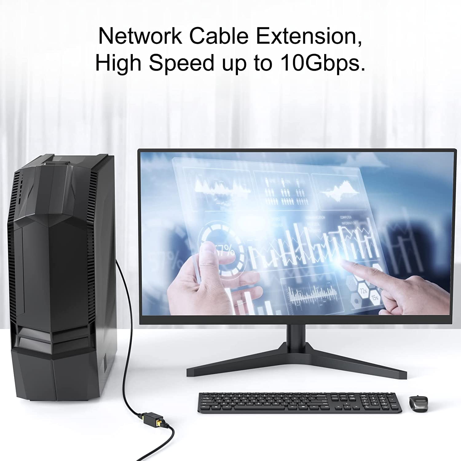 RJ45 Female-to-Female LAN Connector Ethernet Network Cable Extension Couple Joiner Charging Adapter (Black) RJ45 Female-to-Female LAN Connector Ethernet Network Cable Extension Couple Joiner Charging Adapter (Black)