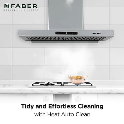 Faber 90cm 1150 m³/hr Autoclean T-Shape Kitchen Chimney Matt Grey Finish
