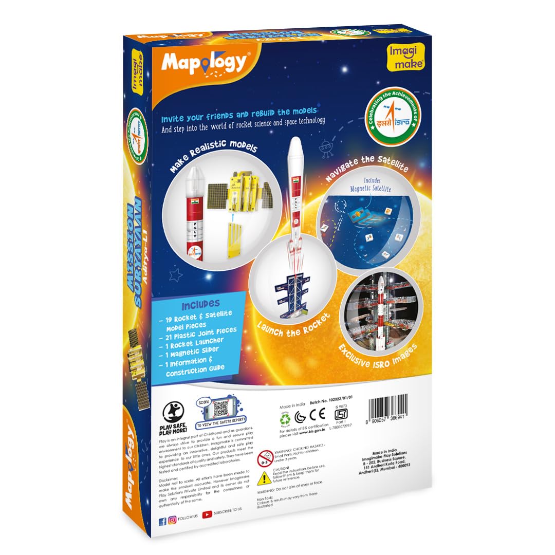 Mapology ISRO Space Toys: Mission Suryayaan Aditya L1 | Rocket Model & Satellite Mapology ISRO Space Toys: Mission Suryayaan Aditya L1 | Rocket Model & Satellite