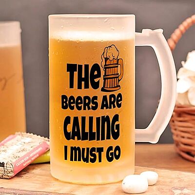 Sublimation Printed Froaster Beer Mug with Handle The Beers are Calling Funny Quotes Sublimation Printed Froaster Beer Mug with Handle The Beers are Calling Funny Quotes