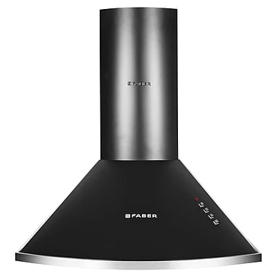 Faber 60 cm 1000 m³/HR Pyramid Kitchen Chimney 240 Watt (HOOD CLASS PRO PB BK LTW 60, Baffle Filters,Black)