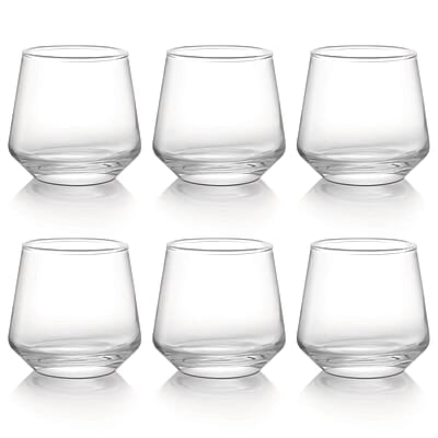 Treo by Milton Bourbon On The Rocks Glass Tumbler, 6 Pc Set, 370 ml Each, Transparent