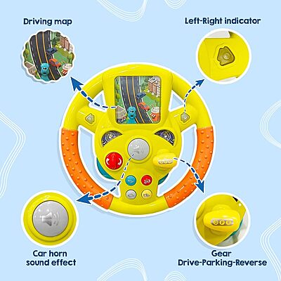 Steering Wheel Toy for Kids Simulation Driving Car Toy with Light & Sound Steering Wheel Toy for Kids Simulation Driving Car Toy with Light & Sound