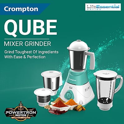 CROMPTON QUBE 3J 750W POWERTRON MOTOR MIXER GRINDER MOTOR VENT-X TECHNOLOGY