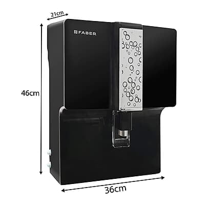 Faber Galaxy Fresh Alkaline RO+UV+MAT, 7 Liters, 8 Stage Water Purifier with Upto 2500 TDS, Black