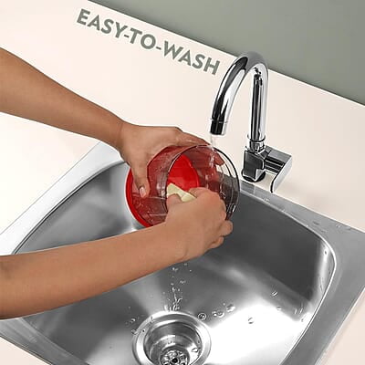 Borosil Chef Delite 300 Watts Electric Chopper for Kitchen, Twin Blade Technology, 600 ml 'chop-n-store' plastic bowl with lid, Vegetable Chopper, Cutter, Chop, Mince, Dice, Whisk, Blend, Red