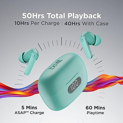 boAt Airdopes 121 PRO Truly Wireless in Ear Ear Buds w/Quad Mic ENx, Low Latency Mode for Gaming, 50H Playtime, IWP, IPX4, Battery Indicator Screen