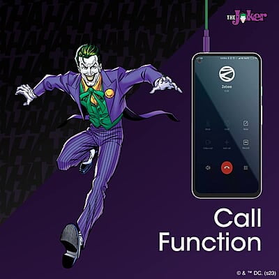 ZEBRONICS DC Joker Edition Buds 30 3.5mm Stereo Wired in Ear Earphone with Inline Microphone for Calling, Volume Control, Multifunction Button, 14mm Drivers, Stylish eartip Design