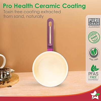 Wonderchef Bellagio Sauce Pan 16 cm 1.4 L Non-Stick Ceramic Coating Wonderchef Bellagio Sauce Pan 16 cm 1.4 L Non-Stick Ceramic Coating