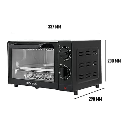 Faber 9L 1000W OTG Bake, Toast, Grill | Upper & Lower SS Heating Auto-Shut Off, Ready Bell