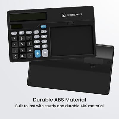 Portronics Ruffpad Calc 2 2-in-1 Calculator & LCD Writing Pad with 14.4 cm Writing Area, Multi Function Digital Calculator Stylus Pen for Students