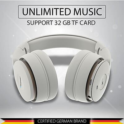 Blaupunkt BH01 Bluetooth Wireless On Ear Headphones with 18 Hrs* Playtime I Passive Noise Reduction I TF Card Slot & Built-in FM I 40MM Drivers & Soft Padded Ear Cushions