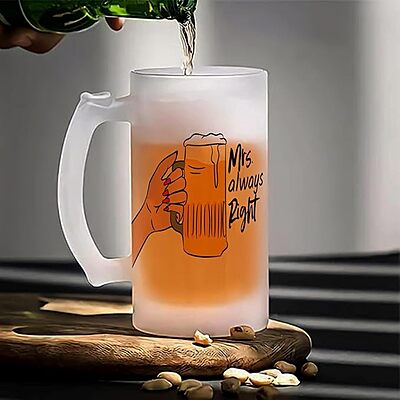 Sublimation Printed Froaster Beer With Handle Mr. and Mrs. Funny Quotes | Beer Mug Pack 2 Mug Sublimation Printed Froaster Beer With Handle Mr. and Mrs. Funny Quotes | Beer Mug Pack 2 Mug