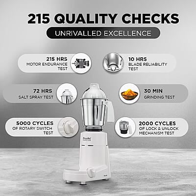 Preethi Popular MG 142 750-Watt Mixer Grinder with 3 Jars